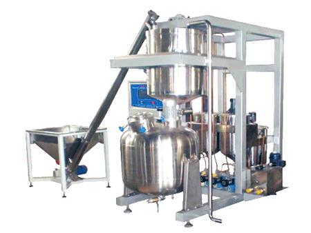 Dissolving and mixing unit with automatic weighing system